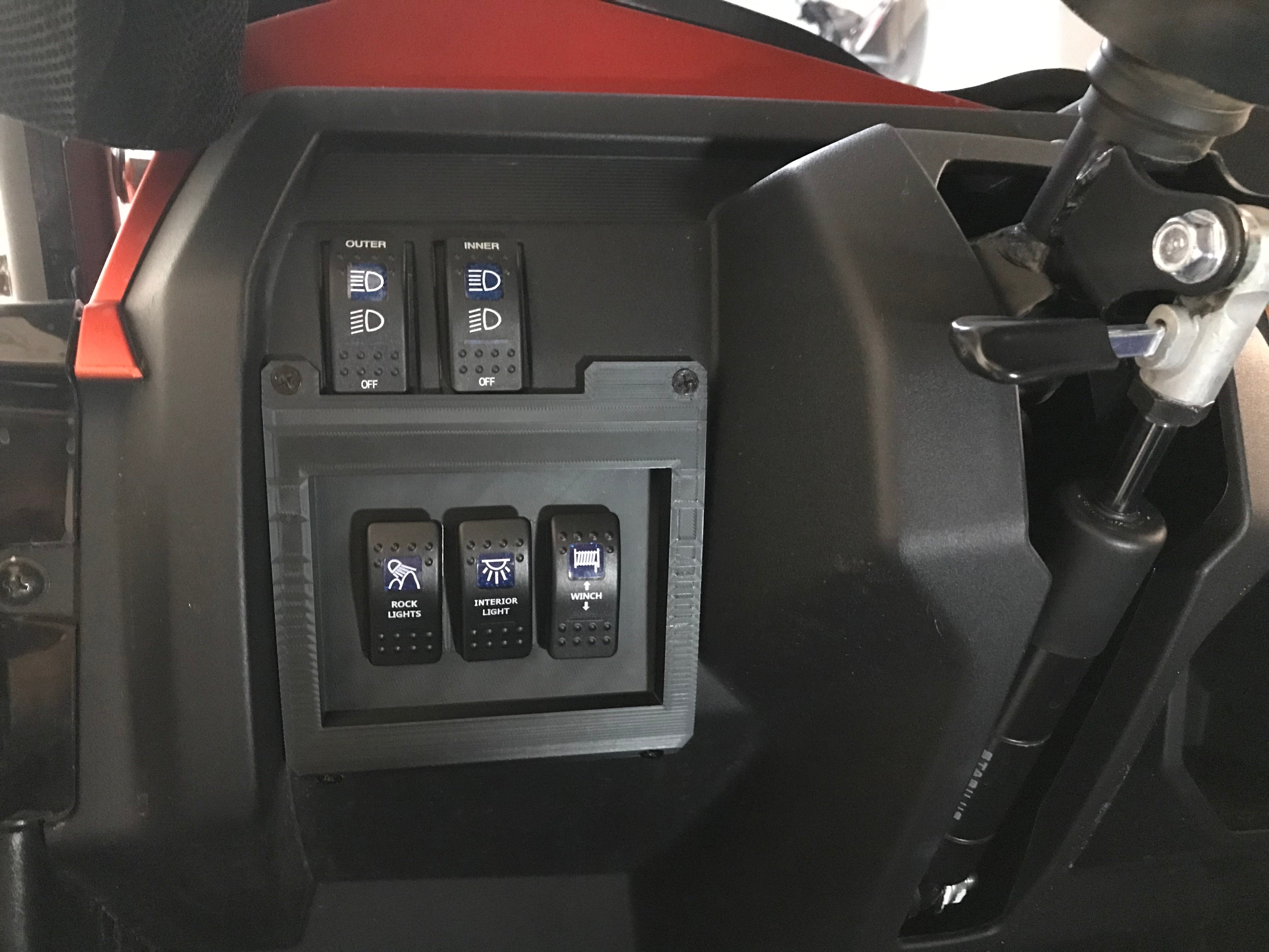 Kawasaki Teryx Switch Panel - 3 Switch – Deranged Off-Road Kawasaki Teryx Switch Panel - 3 Switch – Deranged Off-Road