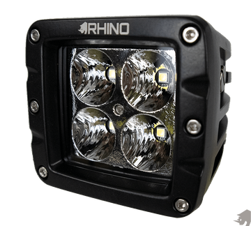 RHINO LIGHTS 3 INCH 40W OSRAM LED POD WORK LIGHT - FLOOD, SPOT OR DIFFUSED
