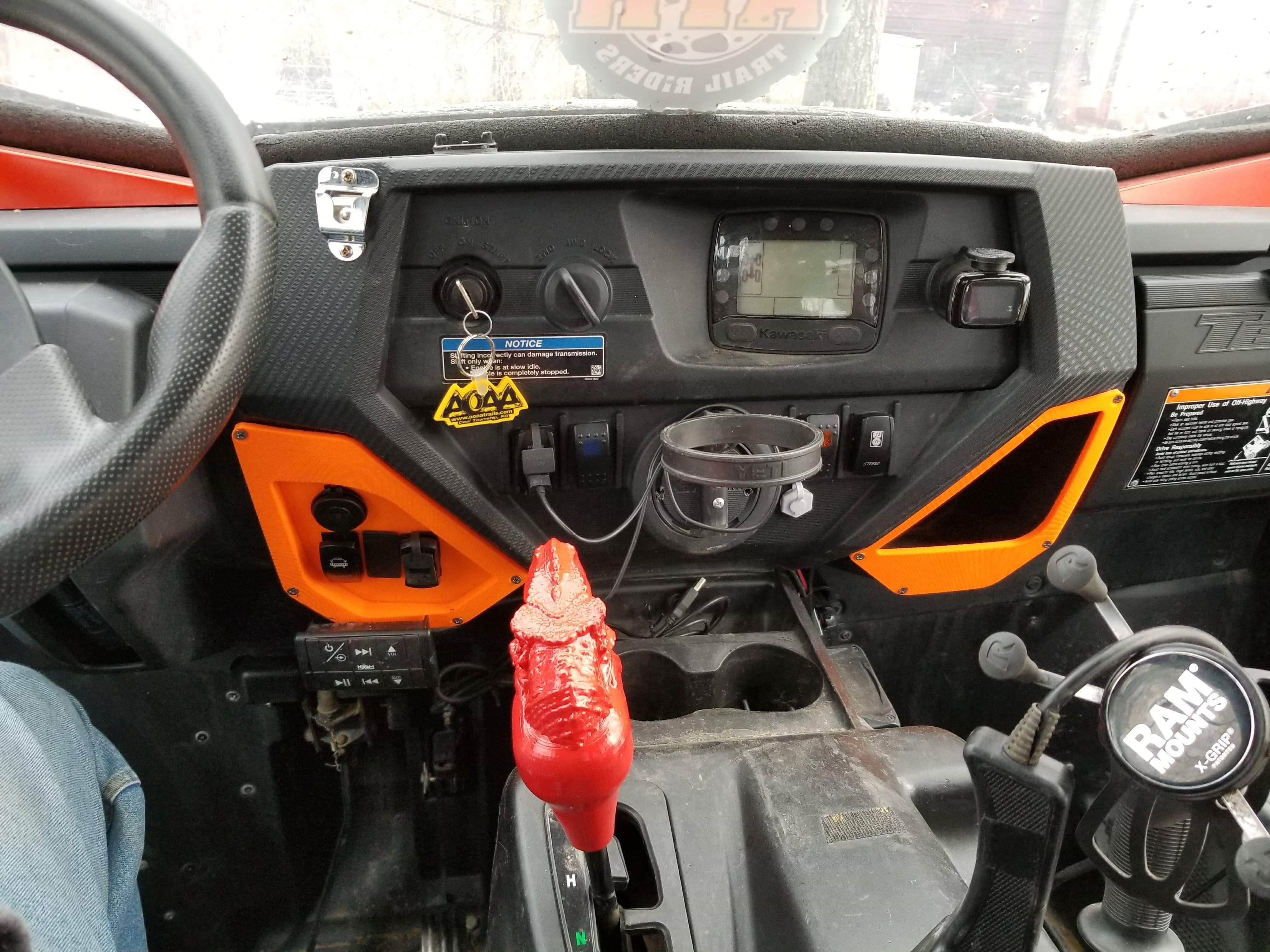 Kawasaki Teryx Center Console Shelf Panel – Deranged Off-Road