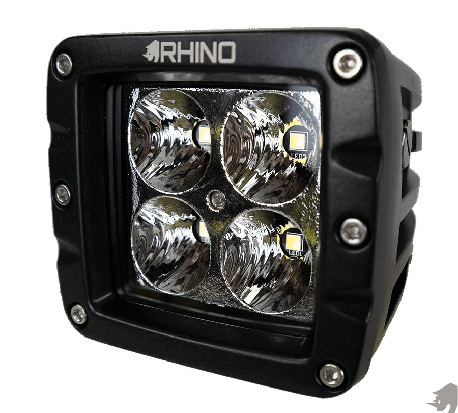 RHINO LIGHTS 3 INCH 40W OSRAM LED POD WORK LIGHT - FLOOD, SPOT OR DIFFUSED